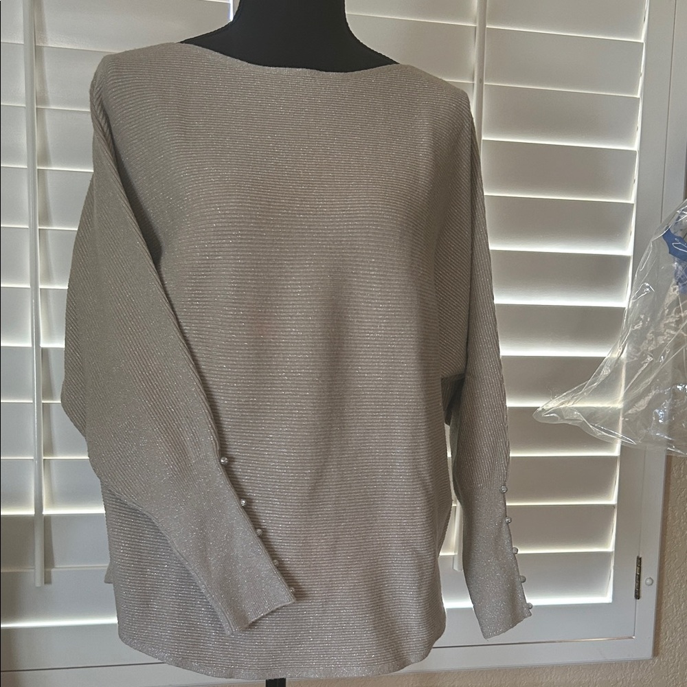 Vila Milano shimmery beige sweater top